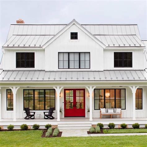 white farm house with metal shop|white farmhouse exterior home.